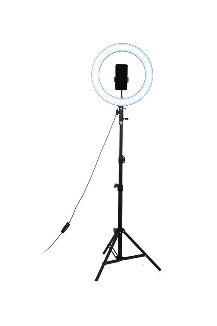 إيست ليدي مصباح حلقي LED للتصوير الفوتوغرافي مع حامل ثلاثي القوائم أسود/ أبيض - Image 1