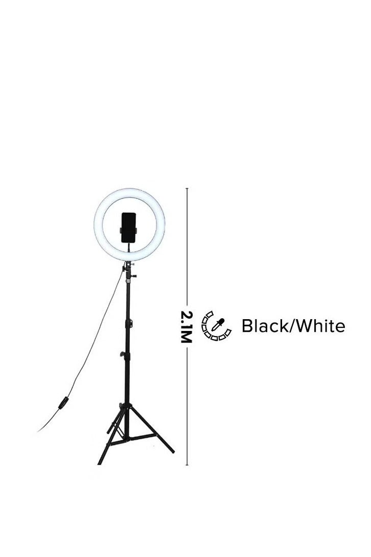 إيست ليدي مصباح حلقي LED للتصوير الفوتوغرافي مع حامل ثلاثي القوائم أسود/ أبيض - Image 2