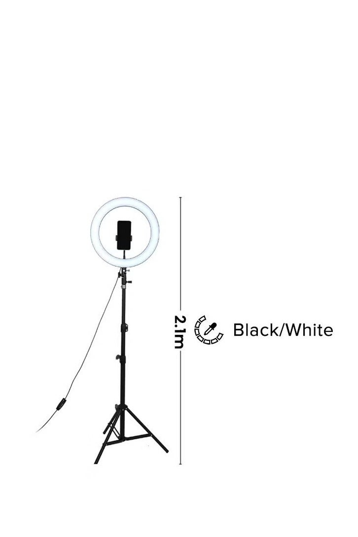 إيست ليدي مصباح حلقي LED للتصوير الفوتوغرافي مع حامل ثلاثي القوائم أسود/ أبيض - Image 3