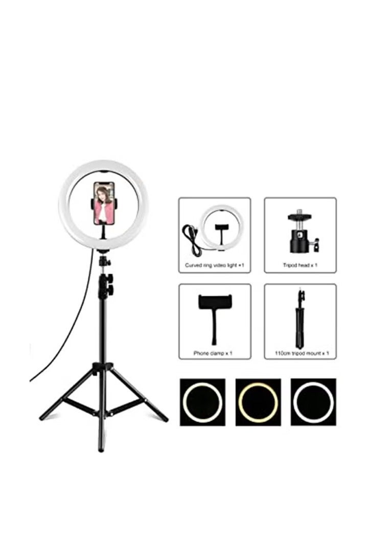 إيست ليدي مصباح حلقي LED للتصوير الفوتوغرافي مع حامل ثلاثي القوائم أسود/ أبيض - Image 4