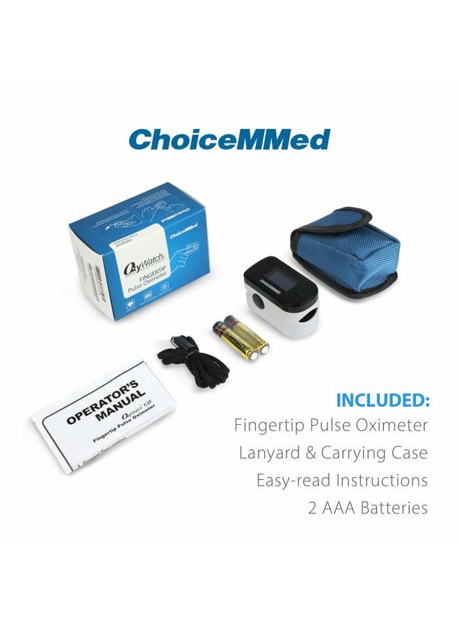 Black Dual Color OLED Finger Pulse Oximeter - Blood Oxygen Saturation Monitor with Color OLED Screen Display and Included Batteries - O2 Saturation Monitor
