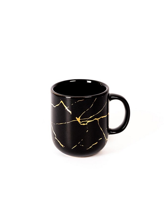 Femora 22k Liquid Gold Marble Design Ceramic Coffee Mug, Tea Cups, 180 ML, Pack of 6, Black - Image 2