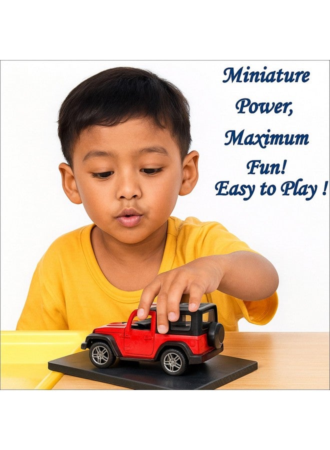 GRAPHENE GRAPHENE 1:32 Scale DieCast Metal Pull-Back Action Openable Doors 4x4 Thar/Jeep Premium Car Toy for Kids Realistic Miniature Model Gift 2+yrs Girls Boys Available  - Image 5
