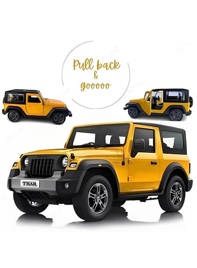 GRAPHENE GRAPHENE 1:32 Scale DieCast Metal Pull-Back Action Openable Doors 4x4 Thar/Jeep Premium Car Toy for Kids Realistic Miniature Model Gift 2+yrs Girls Boys Available  - Image 3