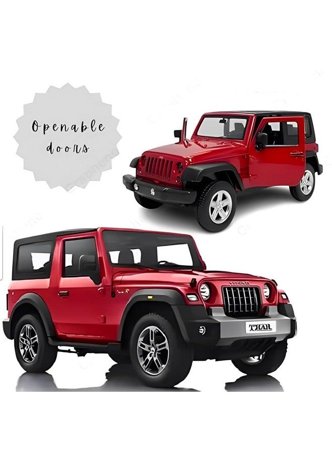 GRAPHENE GRAPHENE 1:32 Scale DieCast Metal Pull-Back Action Openable Doors 4x4 Thar/Jeep Premium Car Toy for Kids Realistic Miniature Model Gift 2+yrs Girls Boys Available  - Image 2