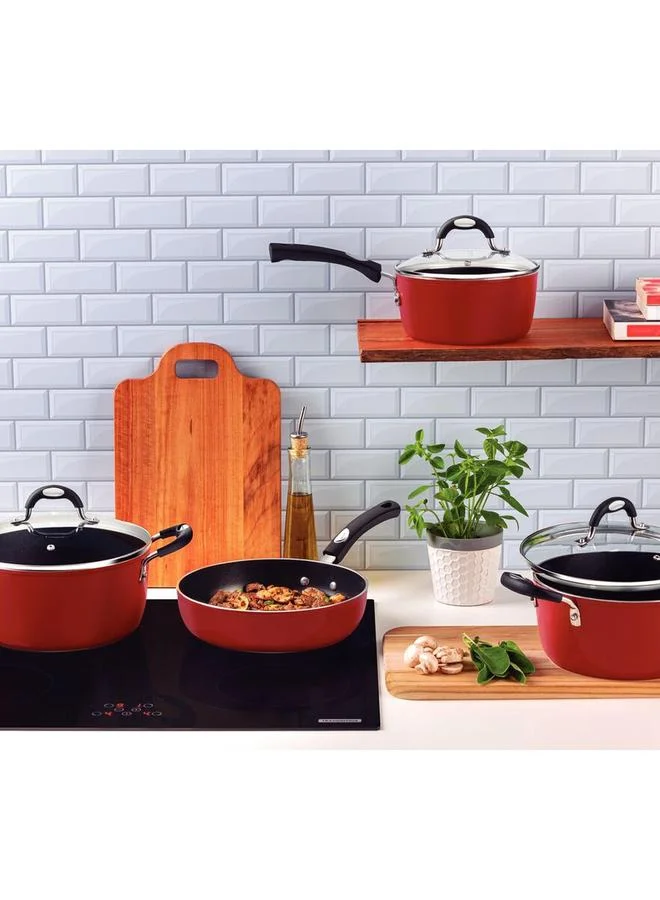 ترامونتينا مجموعة من 7 - أواني طهي ألمنيوم أسود