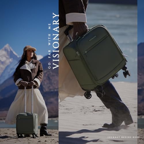 Verage Underseat Carry On Luggage with Wheels,14.5-Inch Spinner Small Suitcase, Softside Lightweight Travel Bag for Men and Women, Airplane Carry On Bag, Sage Green - Image 3