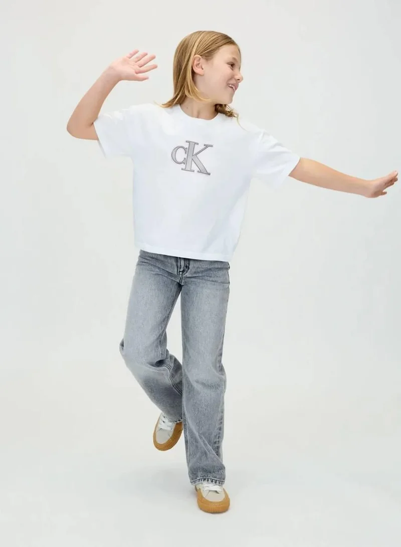 Calvin Klein Jeans Bright White Logo T-Shirt for Women | Best Price UAE