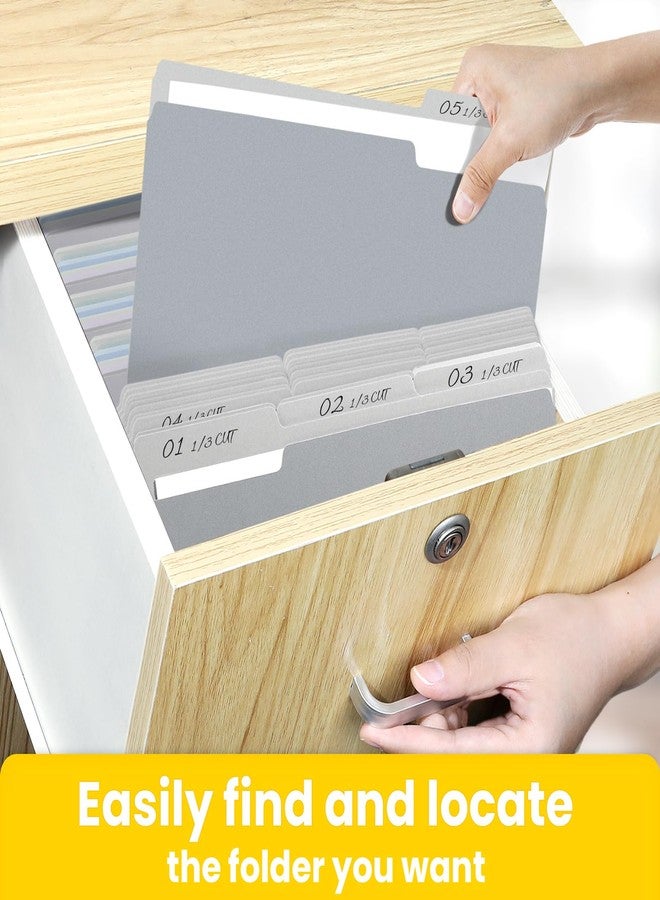 SUNEE File Folders Letter Size Gray, 100 Pack Manilla Folders 8.5 x 11 1/3-Cut Tabs, Colored File Folders Office Home School for Documents Files Paper - Image 5