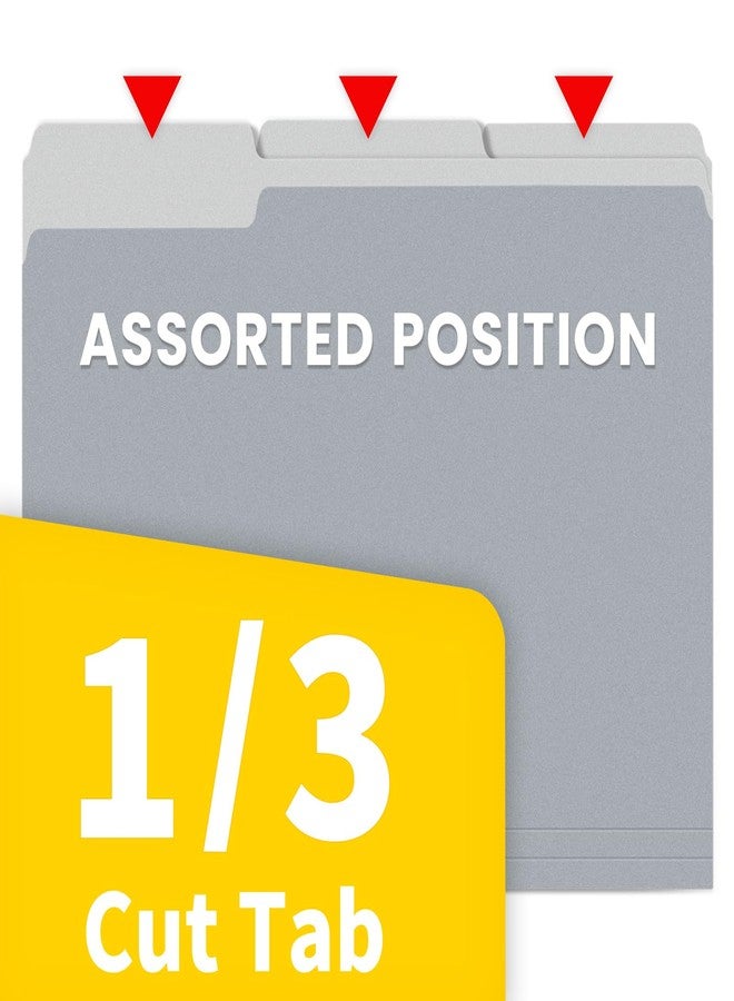 SUNEE File Folders Letter Size Gray, 100 Pack Manilla Folders 8.5 x 11 1/3-Cut Tabs, Colored File Folders Office Home School for Documents Files Paper - Image 4