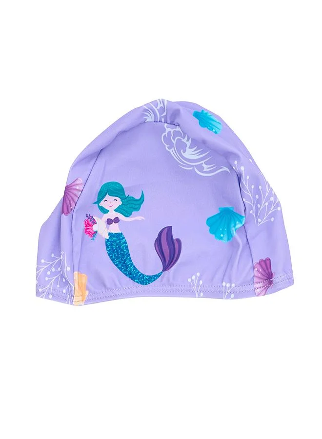 babyqlo Purple Mermaid 2 Pc Girls Swimsuit with Cap