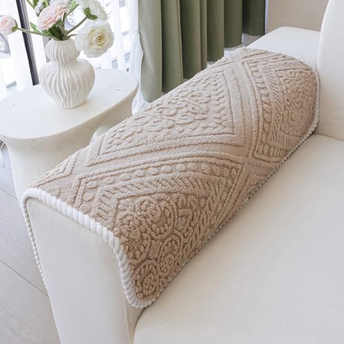 MDSASFD Boho Couch Cover Non Slip Sofa Cover Washable for Dogs Sectional Couch Covers Soft Plush Sofa Slipcover Furniture Protector Covers L Shaped Armrest CoverKhaki 27x 27 - Image 3