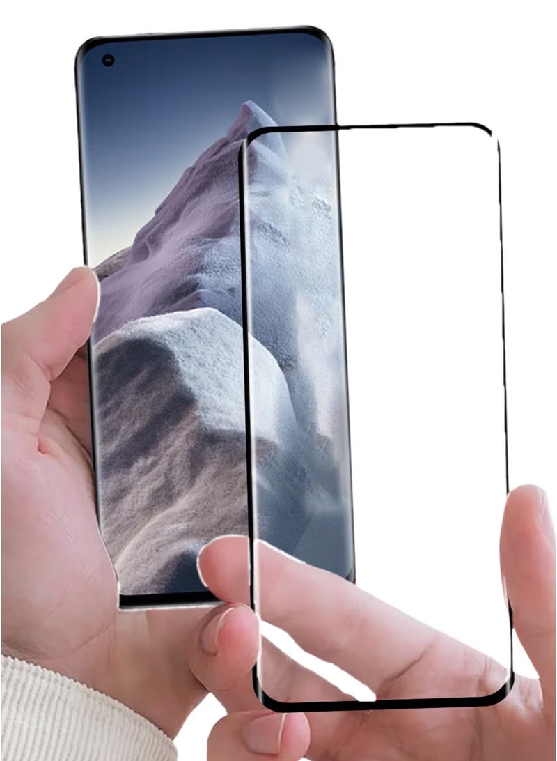 (For Xiaomi Mi 11 Ultra 5G) Premium Tempered Glass Screen Protector Anti Buble Anti Scratch - Side Black - Image 2