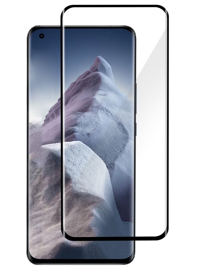(For Xiaomi Mi 11 Ultra 5G) Premium Tempered Glass Screen Protector Anti Buble Anti Scratch - Side Black - Image 1