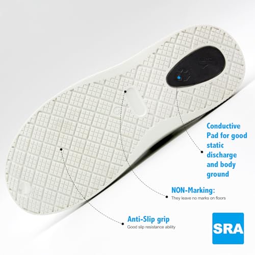 earthinglife Professional Nurses Shoes for Women Men Slip Resistant Waterproof Work Shoes for Doctor Chef Food Service Nursing Slip-On Black - Image 3