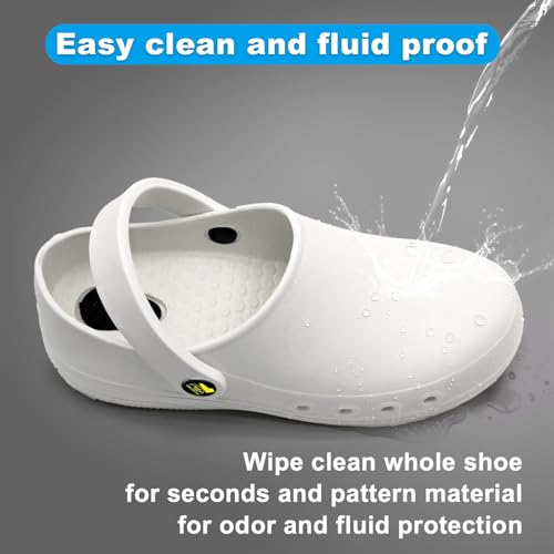 earthinglife Professional Nurses Shoes for Women Men Slip Resistant Waterproof Work Shoes for Doctor Chef Food Service Nursing Slip-On Black - Image 5