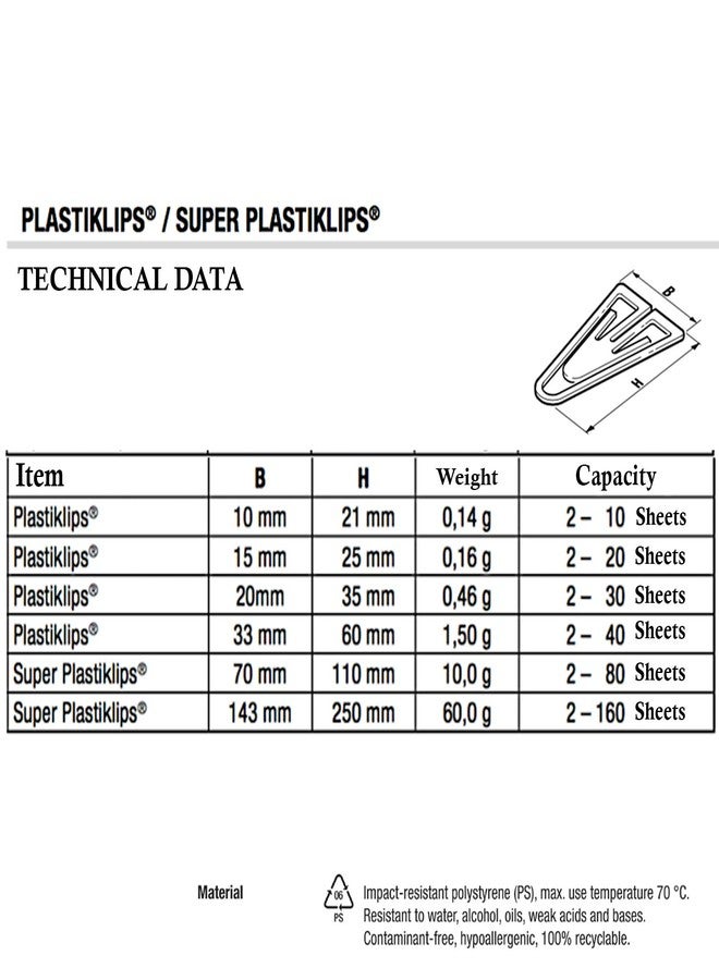 Laurel 0813 97 Plastic Clips Set 21/25/35/60 Mm, Polystyrene, Assorted Colours - Image 3