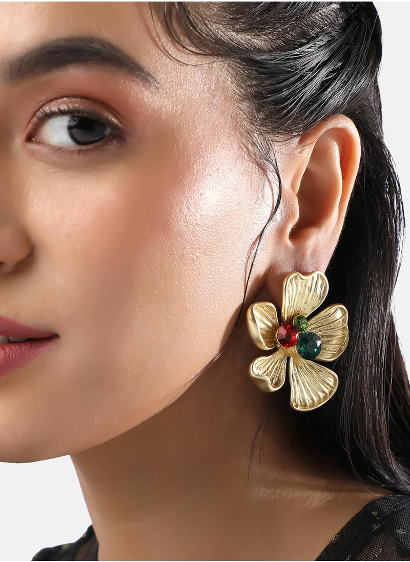 SOHI Luminous Petal Stud Earrings