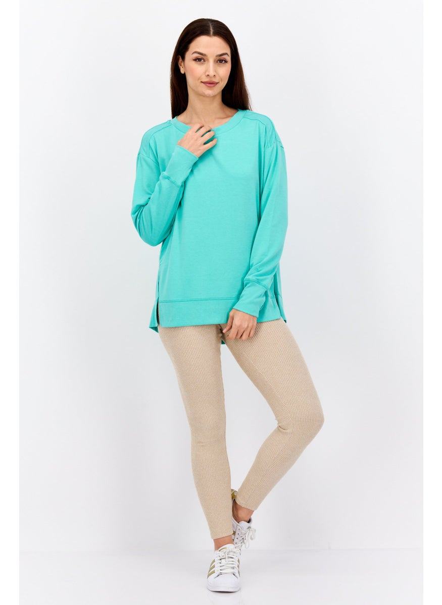Jones New York - Women Sportswear Long Sleeve Training Sweatshirt, Mint Green - Image 1
