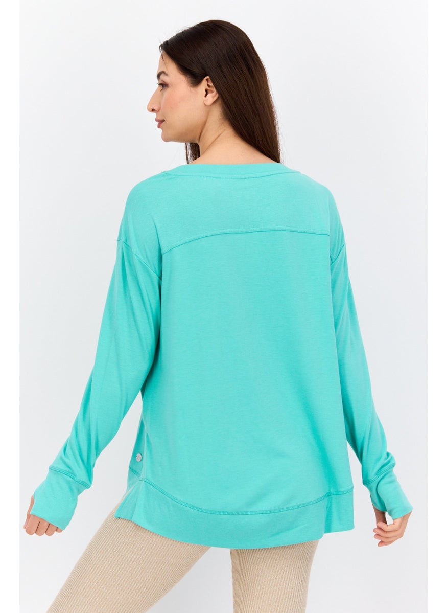 Jones New York - Women Sportswear Long Sleeve Training Sweatshirt, Mint Green - Image 1