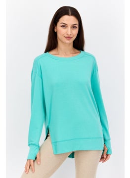 Women Sportswear Long Sleeve Training Sweatshirt, Mint Green