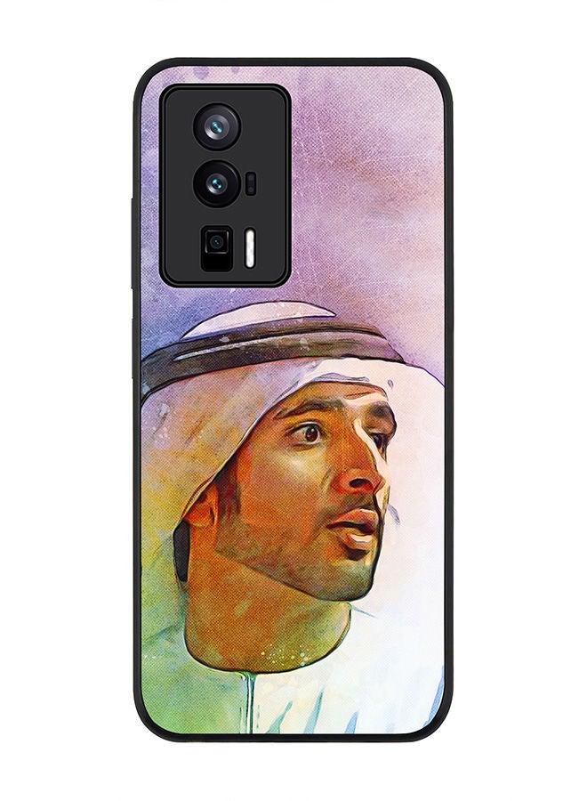 Stylizedd Rugged Black edge case for Xiaomi Poco F5 Pro 5G / Xiaomi Redmi K60 / Xiaomi Redmi K60 Pro Slim fit Soft Case Flexible Rubber Edges Anti Drop TPU Gel Thin Cover - Fazza Sheikh Hamdan - Image 1