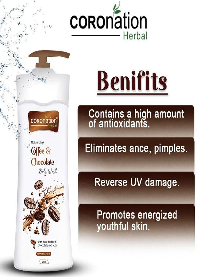 COROnation Herbal Coffee & Chocolate De-Tan Body Wash For Men & Women | Gently Cleanses & Rejuvenates Dull Skin | 400 ml - Image 4