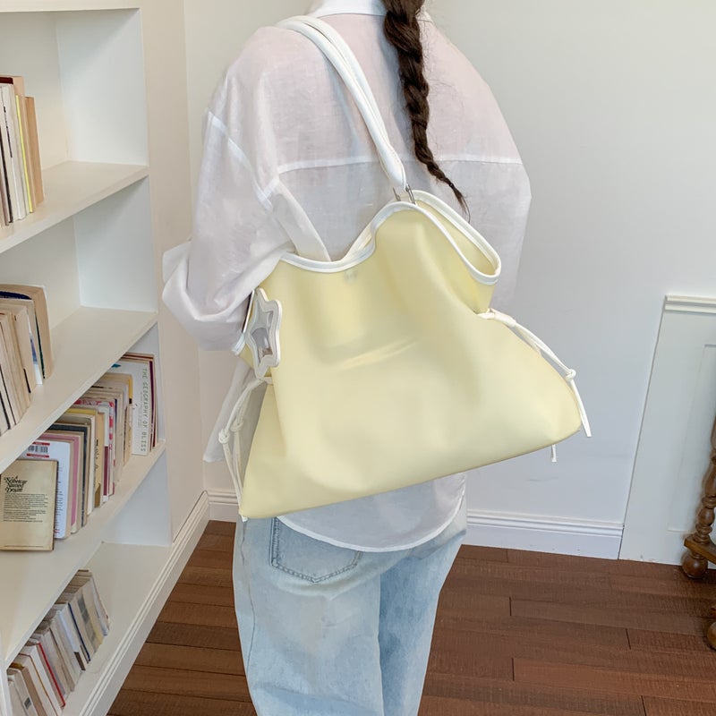 Tiffany Blue Cloud Tote Bag with Drawstring, Large Capacity Commuter Handbag Shoulder Bag for Women - Image 2