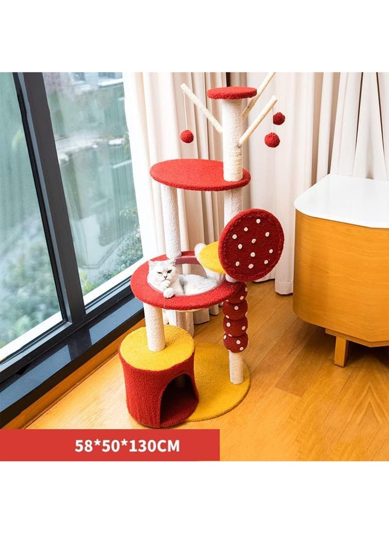 GT-Wheel - Cat Condo Tower with Sisal Scratching Post MultiLevel Cat Tree Cat Play House and Rest Place for Indoor Cats and Pets - Image 1