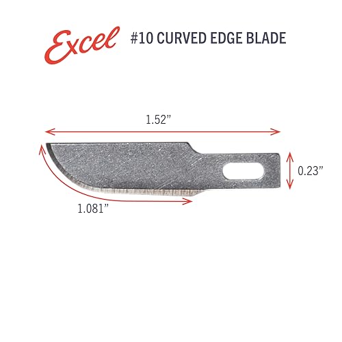 Excel Blades 50 PCS Hobby Blade Refill, #10 High Carbon Steel Curved Hobby Knife Blades Replacement, For Precision Cutting, Multi-Purpose Professional, Hobby, and Crafting - Image 3