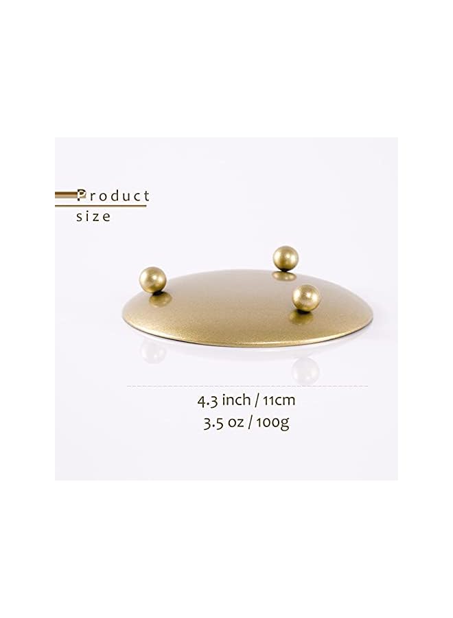 The Bros 2 Pcs Diameter 4.3" Candlestick Holders Iron Pillar Candle Holder Gold Candle Holder Hurricane Candle Holder Candle Stands Candle Plate Holder Pedestal Candle Holders for Table (Gold) - Image 2