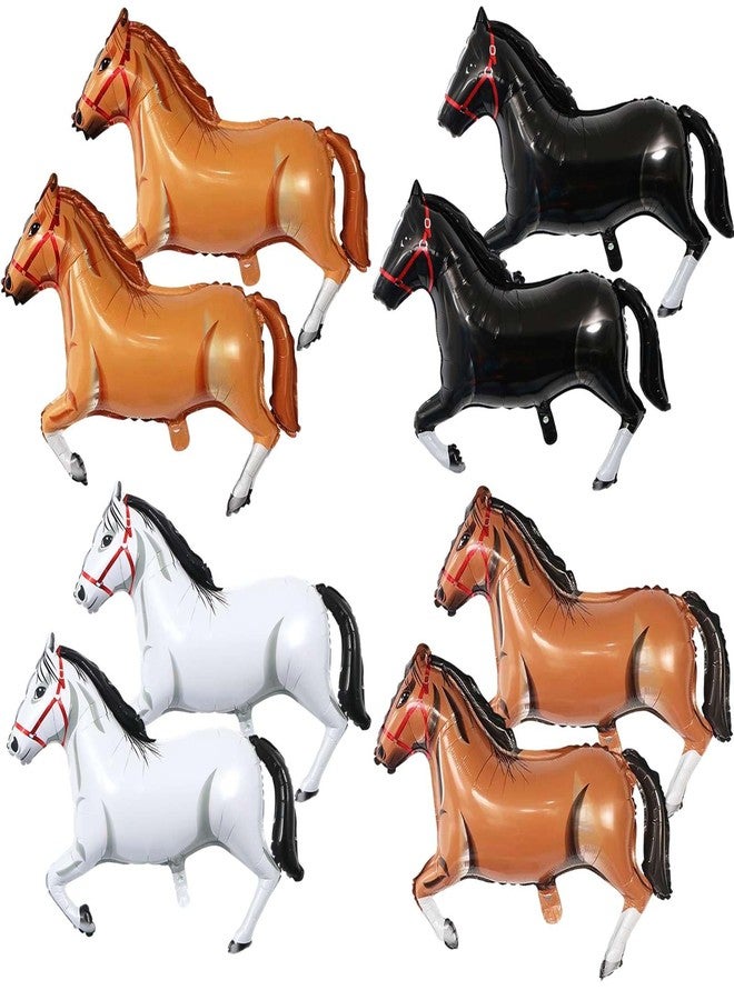 Lovoir 8 Pack Large Horse Balloons, Horse Shaped Aluminum Foil Balloons Brown Black White Horse Balloons for Horse Party Themed Cowgirl Cowboy Birthday Party Decorations, 30 Inch - Image 2