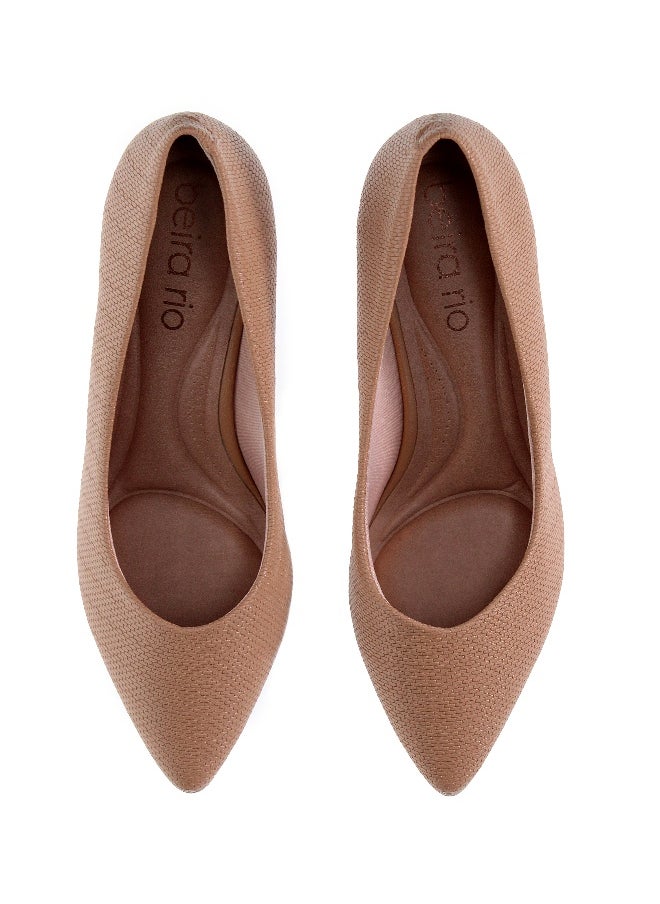 Beira Rio Beira Rio Ladies Low Heel Shoes Beige | Made In Brazil  - Image 5