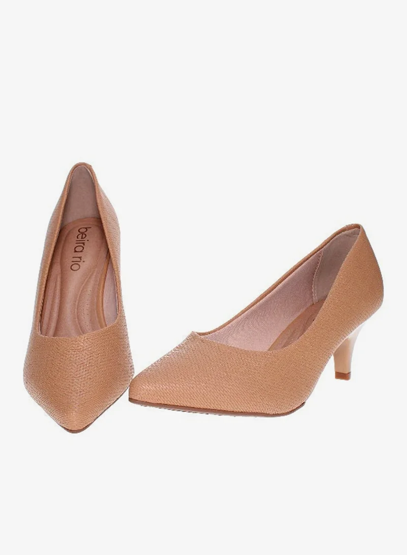 Beira Rio Beige Low Heels Pump for Women – Elegant Office Heel Shoes & Classic Pumps for Girls for Women | Best Price UAE