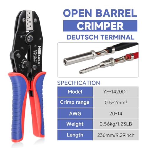 HKS 2014AWG Size16 20 Deutsch DT DTM Crimp Tool YF1420DT Open Barrel Terminal Crimper for Stamped Contacts - Image 3