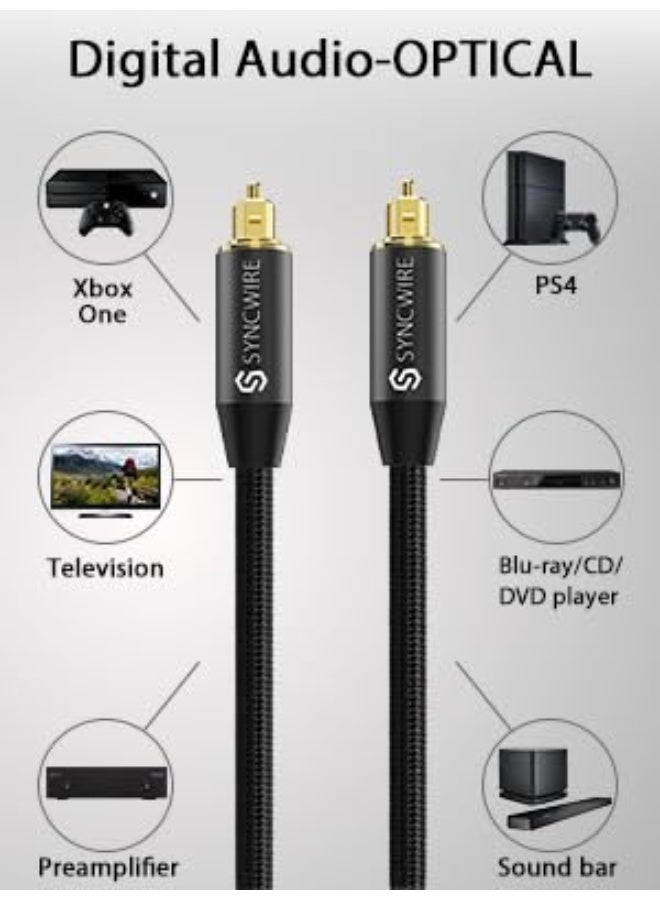 ساينك واير كابل صوت بصري رقمي SYNCWIRE Toslink ذكر إلى ذكر 3 أمتار، الموديل: SW-DO415 (3M) - Image 2