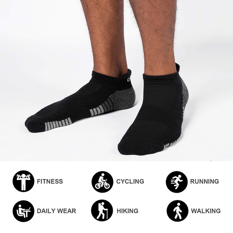 Lapulas Athletic Running Ankle Socks, Low Cut Cushioned Anti-Blister Tab Sports Socks Men Women 6Pairs - Image 2