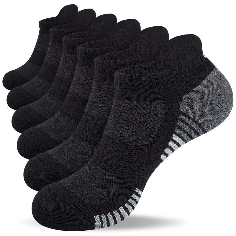 Lapulas Athletic Running Ankle Socks, Low Cut Cushioned Anti-Blister Tab Sports Socks Men Women 6Pairs - Image 1