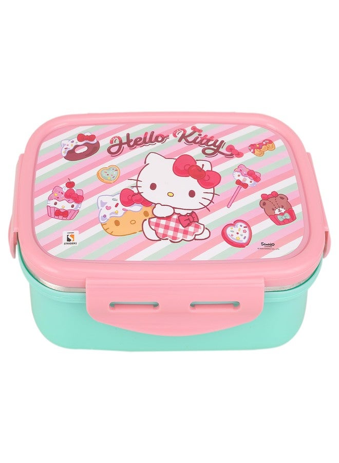 STRIDERS Hello Kitty Single Compartment Lunch Box with cutlerys Multicolor 310Ml Lunch Box - Image 1