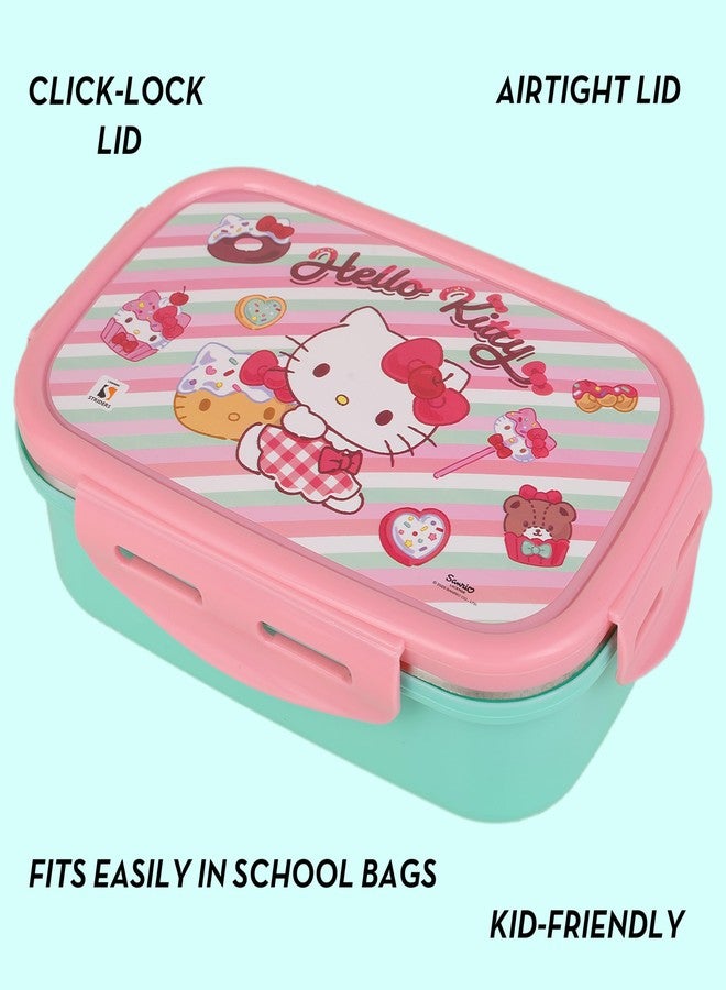 STRIDERS Hello Kitty Single Compartment Lunch Box with cutlerys Multicolor 310Ml Lunch Box - Image 2