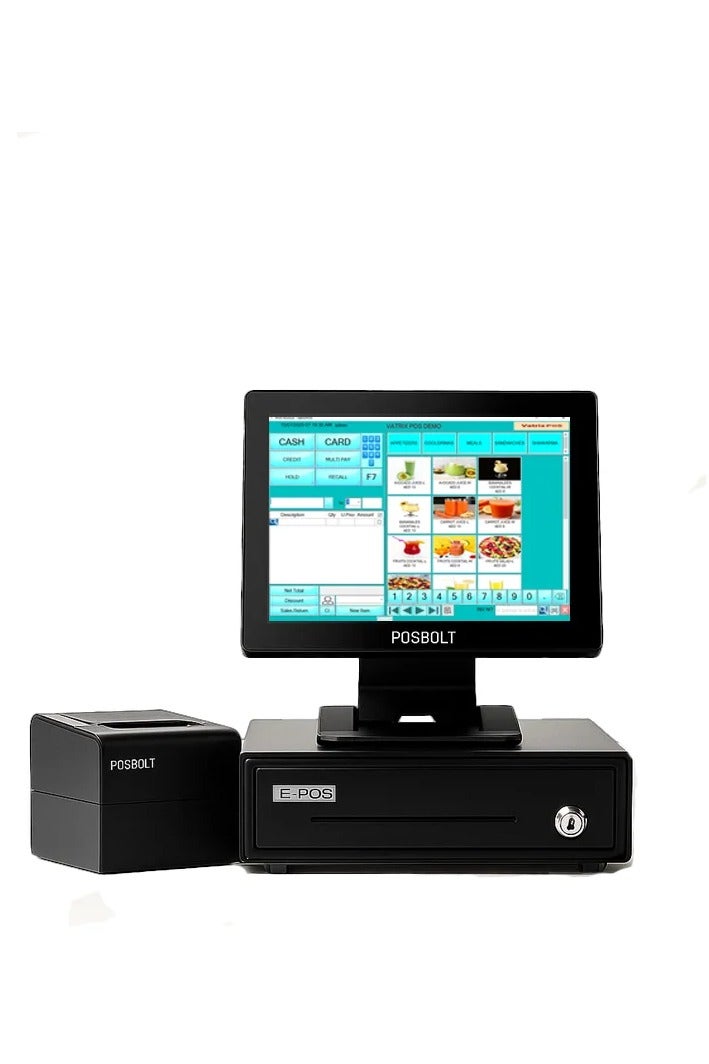 بوسبورت نظام نقاط البيع للمطاعم POSBOLT مع البرنامج (i5، 4 جيجابايت رام، 128 جيجابايت SSD، شاشة لمس 15 بوصة) - Image 1