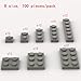 YUJHITP Classic Building Plate Assortment Pack 100Pcs Dark Gray Compatible with Lego Building Blocks 6 Years 12 Years - Image 4