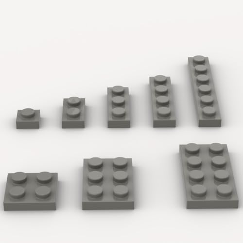 YUJHITP Classic Building Plate Assortment Pack 100Pcs Dark Gray Compatible with Lego Building Blocks 6 Years 12 Years - Image 1