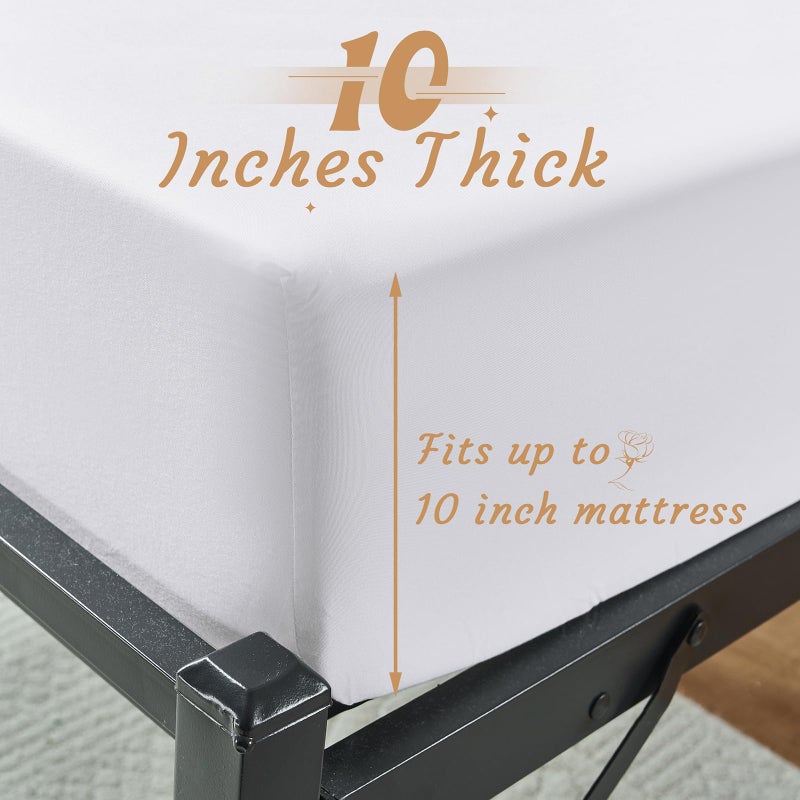 VACVELT Cot Fitted Sheet, 31 x 75 Inch White Cot Sheets, Ultra Soft and Breathable Microfiber Bed Cover Snug Fit for Narrow Twin/RV Bunk/Camper Bunk/Guest Beds/Trifold Mattress - Image 3