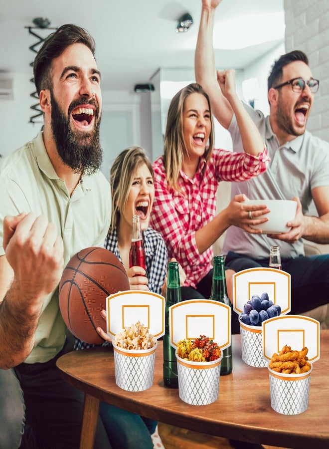 LYART 24Pieces Basketball Hoop Snack Cups for Basketball Birthday Party Decorations Supplies, Basketball Decor Themed Party Favors, Disposable Paper Snack Food Bowl, 8oz（24） - Image 2