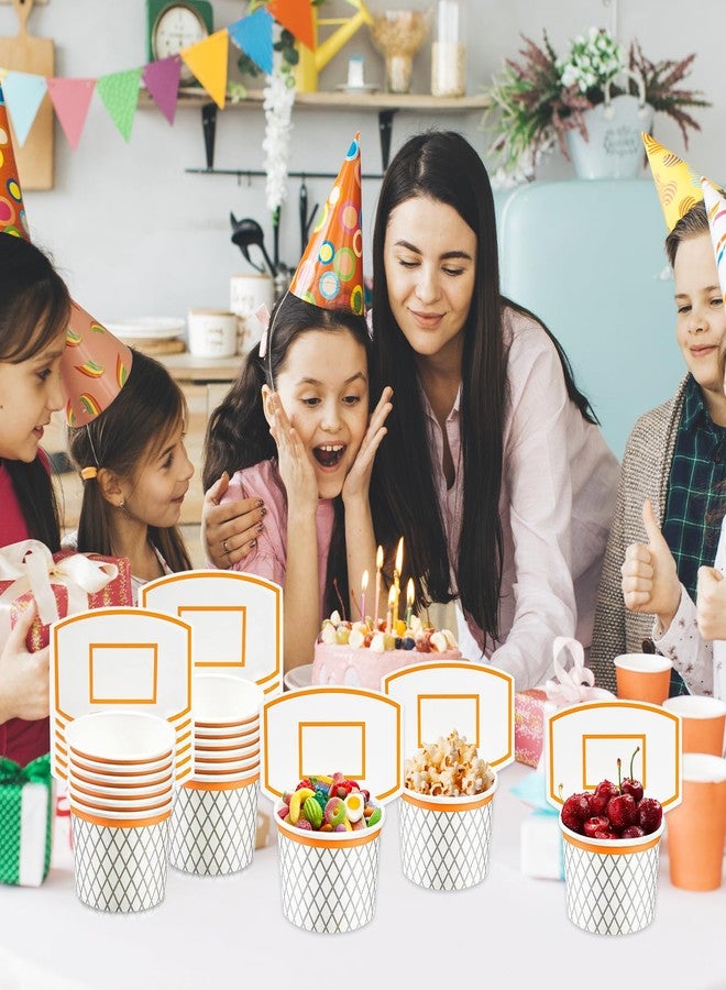 LYART 24Pieces Basketball Hoop Snack Cups for Basketball Birthday Party Decorations Supplies, Basketball Decor Themed Party Favors, Disposable Paper Snack Food Bowl, 8oz（24） - Image 3