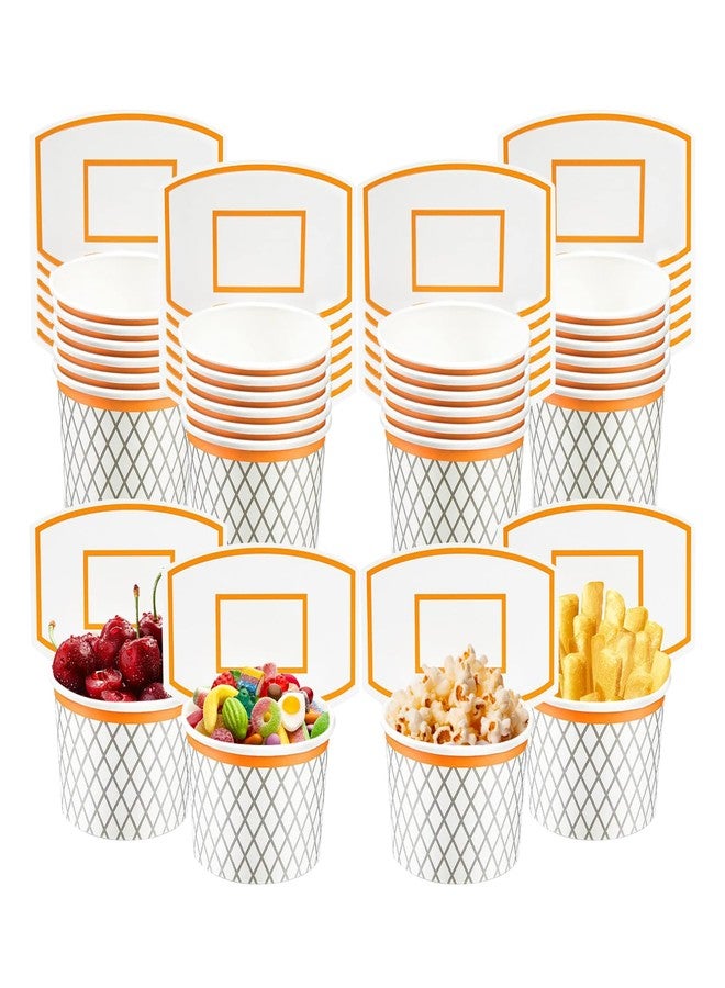 LYART 24Pieces Basketball Hoop Snack Cups for Basketball Birthday Party Decorations Supplies, Basketball Decor Themed Party Favors, Disposable Paper Snack Food Bowl, 8oz（24） - Image 1