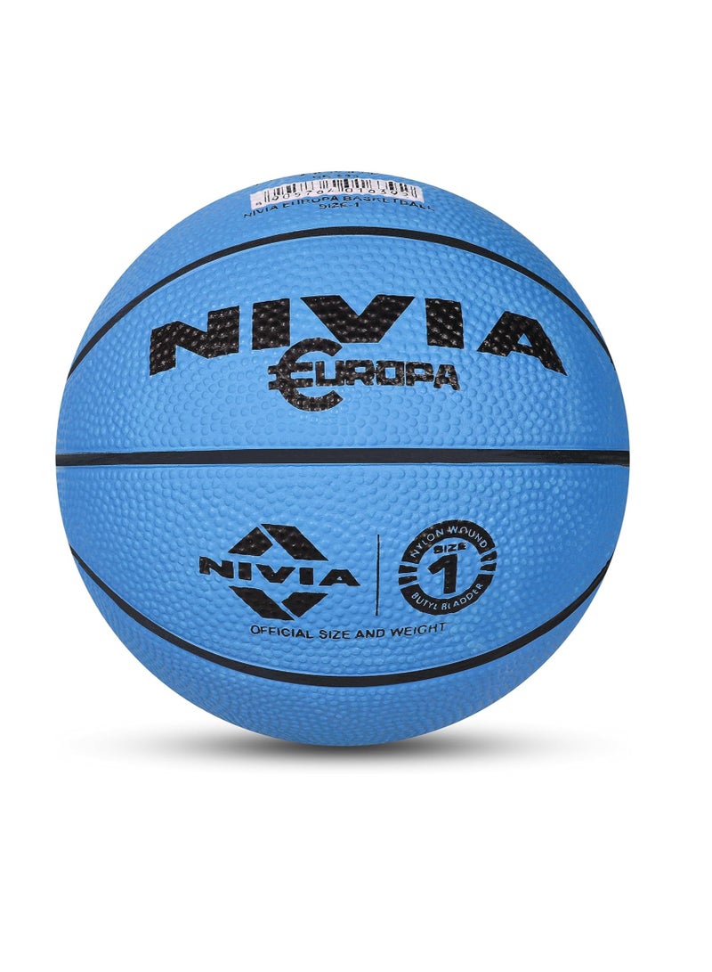 Nivia Europa Basketball | Size: 1 | 8 Panels | Material Core Bladder Latex | Suitable for Hard Surface | Machine Stitched | Training/Match Ball for Men - Image 3