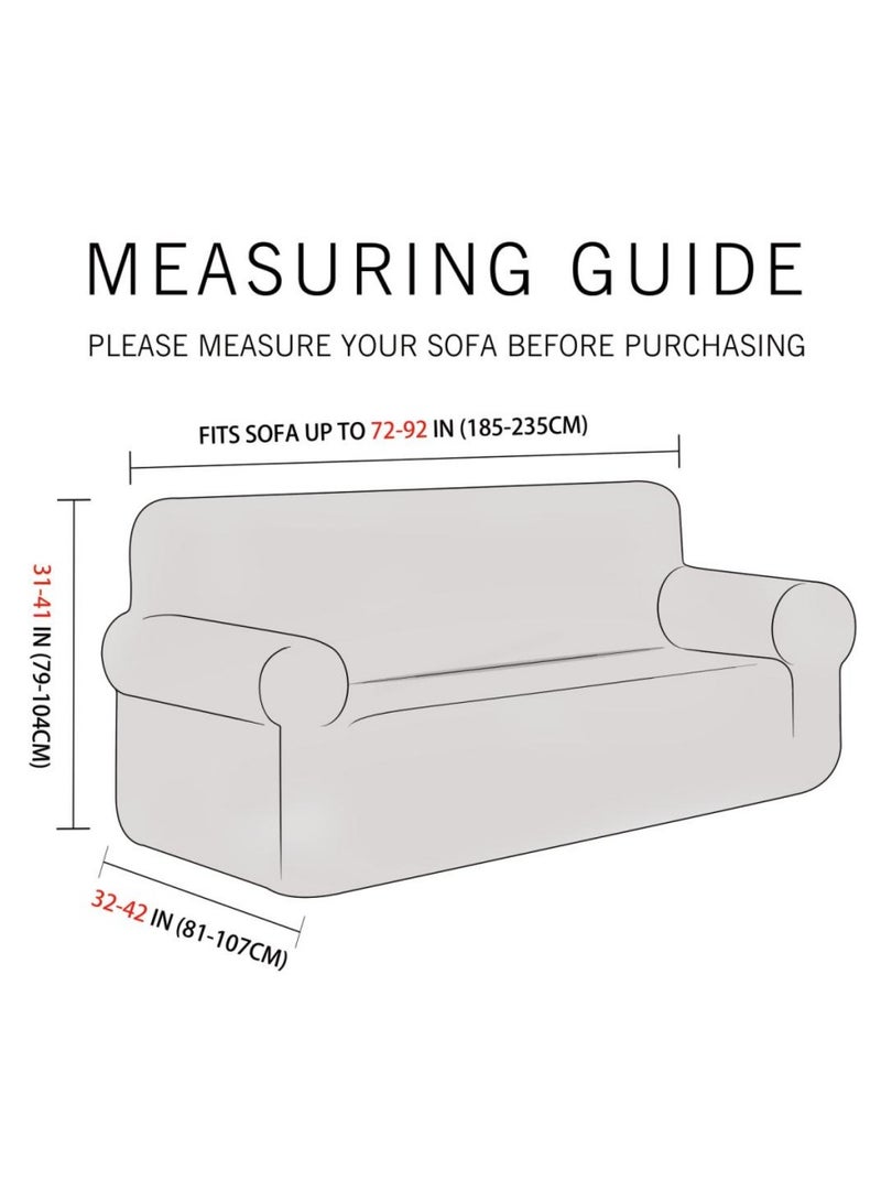 Fabienne Stretch Fit 3-Seater Sofa Cover Soft Brushed Fabric Couch Cover Exquisitely Full Coverage Furniture Protector Slipcover Three Seater Fits on Standard and Recliner Sofa 185-235cm Size Navy - Image 2