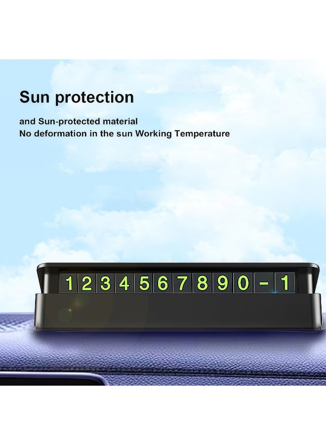 Lesha Temporary Parking Card Number Plate for Car, Parking Numbers Card with Hidden Telephone Number, Car Stop Accessories Temporary Number Sign Plate (Black) - Image 3
